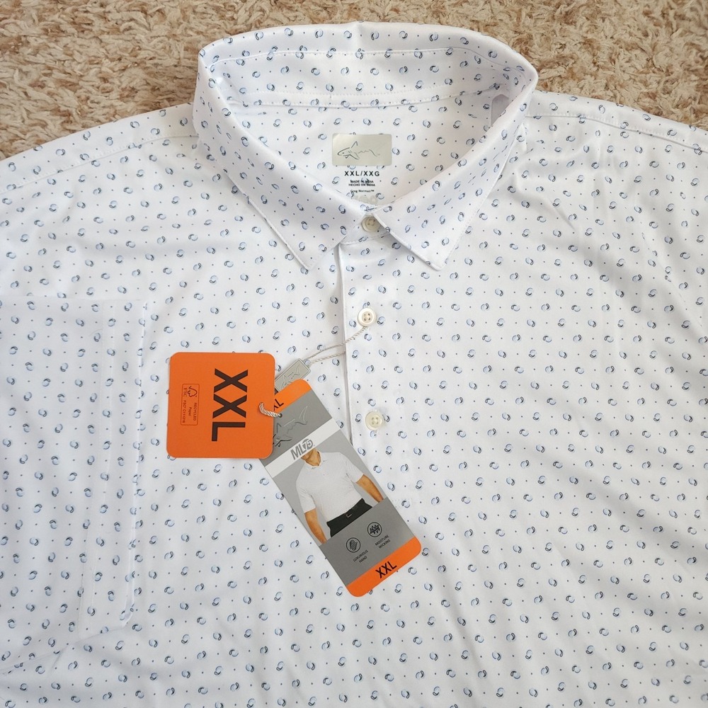 NWT Greg Norman Mens XXL Golf Performance Activewear Casual Polyester Polo Shirt